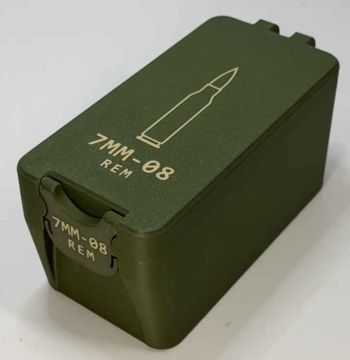 7mm-08 Rem 50 Rounds Ammo Storage Box Case Container