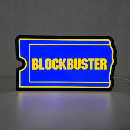 Blockbuster Video Light Up LED Sign Decoration 9” Wide 3D Printed