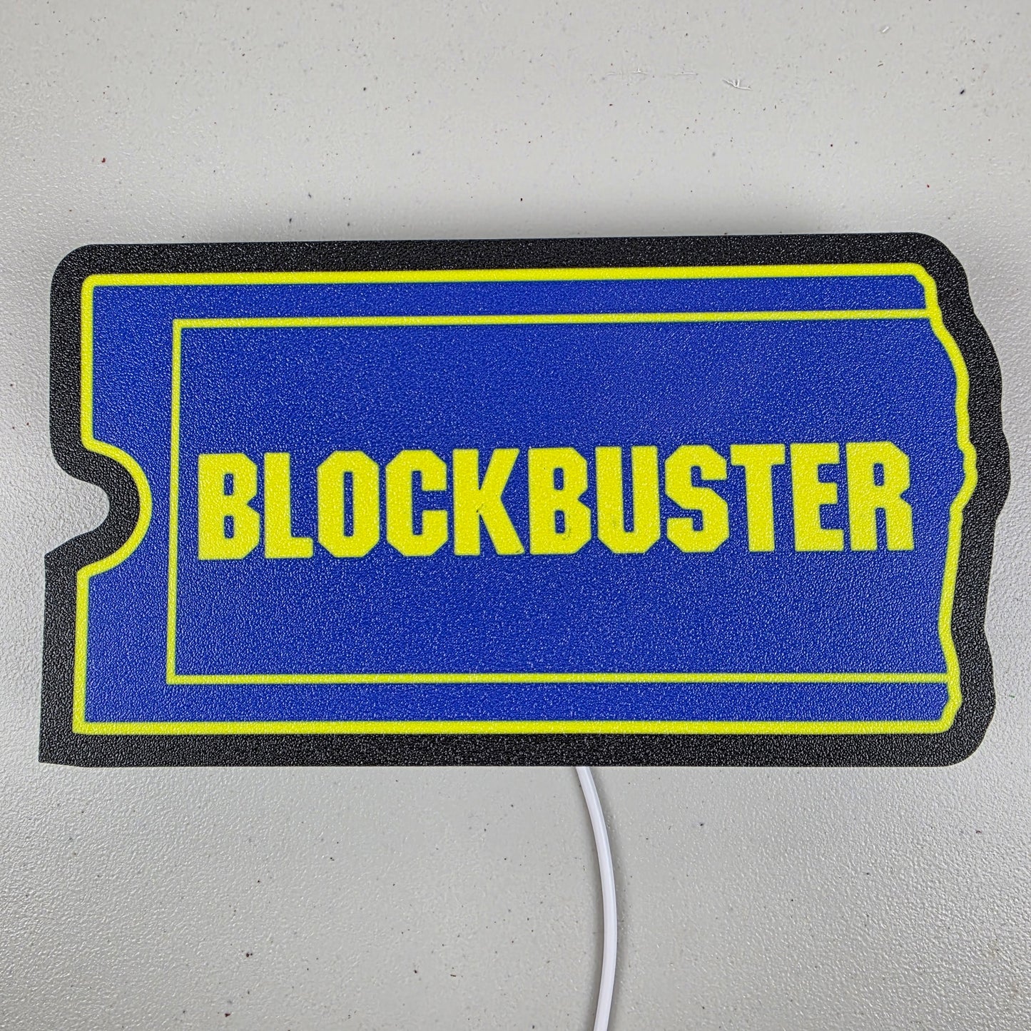 Blockbuster Video Light Up LED Sign Decoration 9” Wide 3D Printed