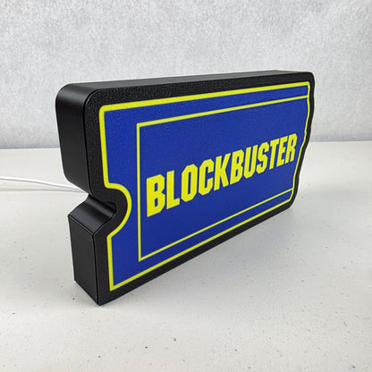 Blockbuster Video Light Up LED Sign Decoration 9” Wide 3D Printed
