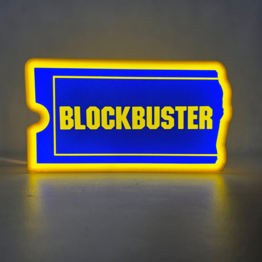 Blockbuster Video Light Up LED Sign Decoration 9” Wide 3D Printed