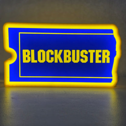 Blockbuster Video Light Up LED Sign Decoration 9” Wide 3D Printed