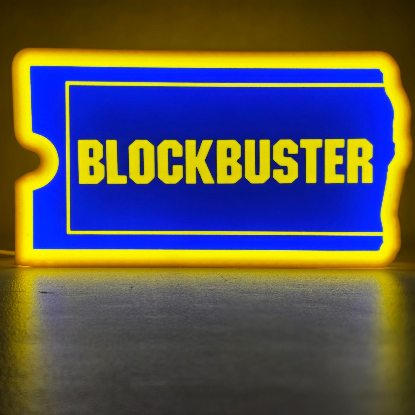 Blockbuster Video Light Up LED Sign Decoration 9” Wide 3D Printed