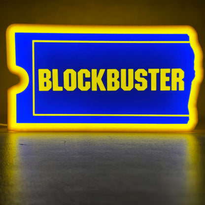 Blockbuster Video Light Up LED Sign Decoration 9” Wide 3D Printed