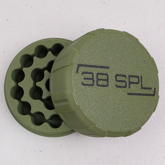 38 SPL Ammo Box Storage Case Container 20 Rounds with Screw On Lid 3D Printed