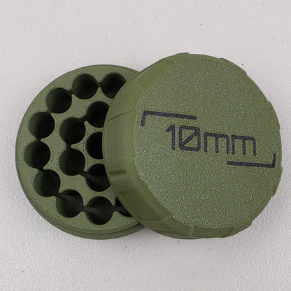 10mm Ammo Box Storage Case Container 20 Rounds with Screw On Lid 3D Printed