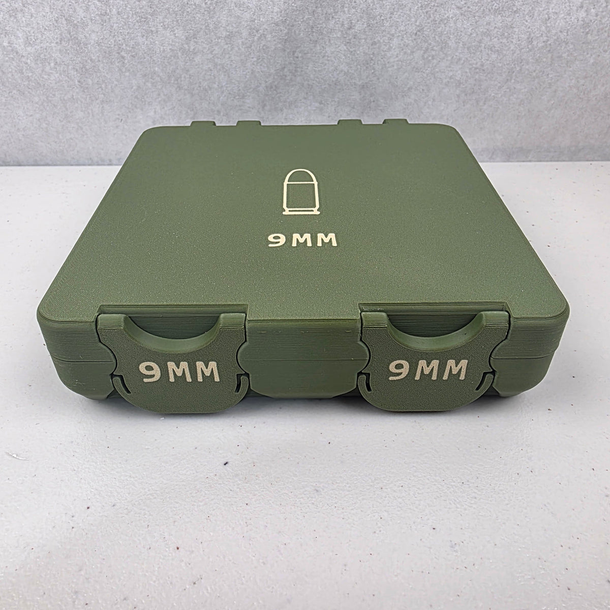 9mm 100 Rounds Ammo Storage Box Case Container Hinged Lid & Latch