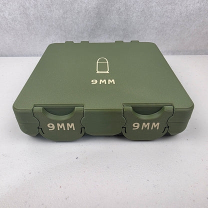 9mm 100 Rounds Ammo Storage Box Case Container Hinged Lid & Latch