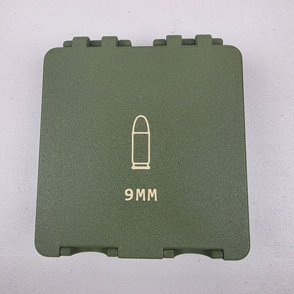 9mm 100 Rounds Ammo Storage Box Case Container Hinged Lid & Latch