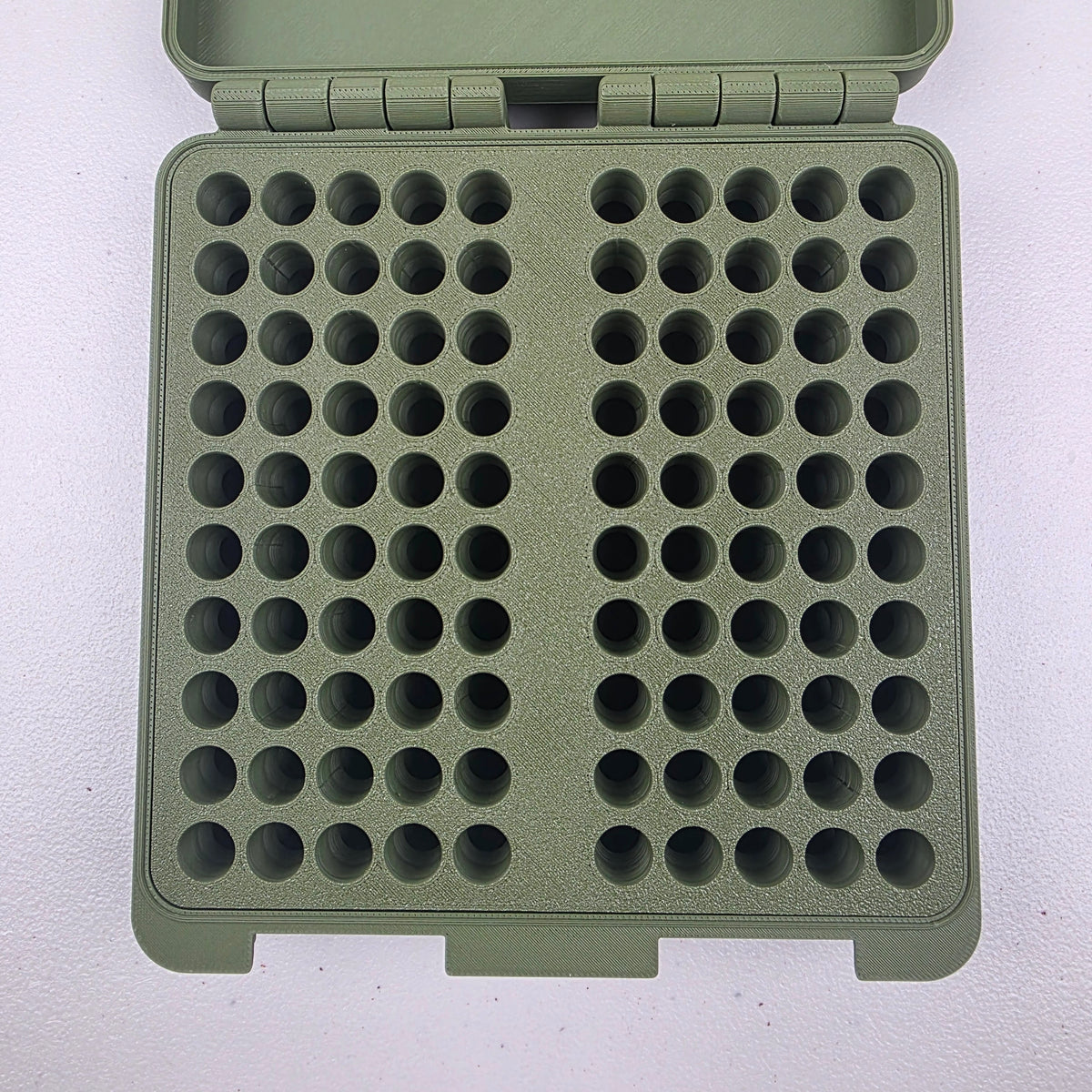 9mm 100 Rounds Ammo Storage Box Case Container Hinged Lid & Latch