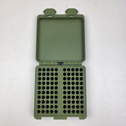 9mm 100 Rounds Ammo Storage Box Case Container Hinged Lid & Latch