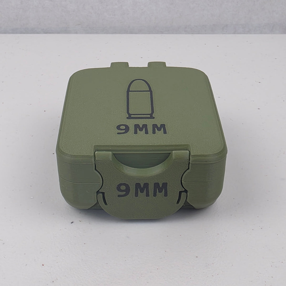 9mm 25 Rounds Ammo Storage Box Case Container Hinged Lid & Latch