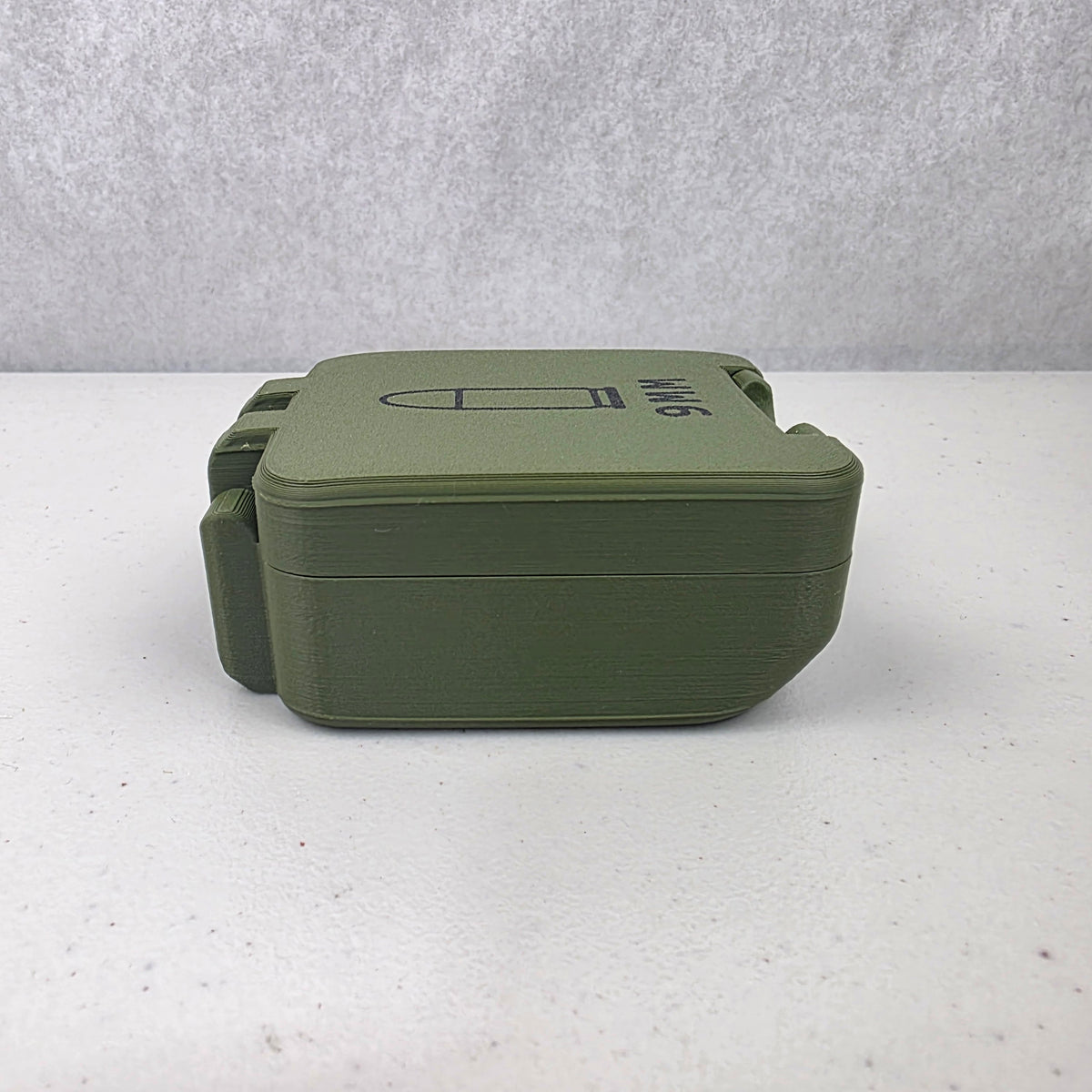 9mm 25 Rounds Ammo Storage Box Case Container Hinged Lid & Latch