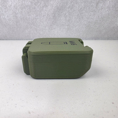 9mm 25 Rounds Ammo Storage Box Case Container Hinged Lid & Latch