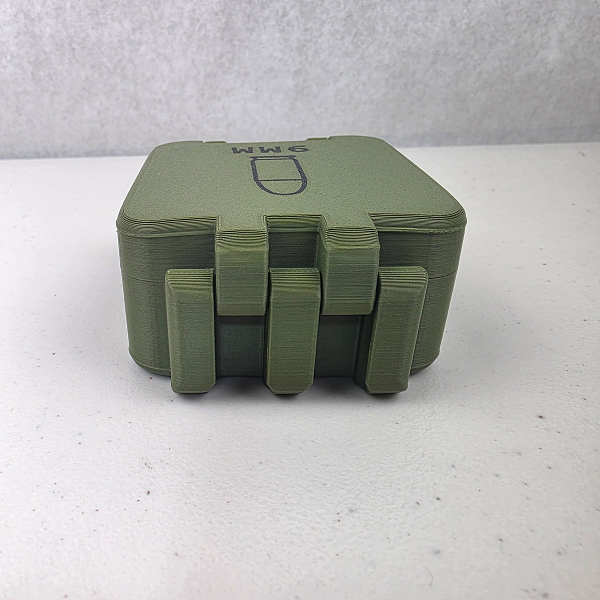 9mm 25 Rounds Ammo Storage Box Case Container Hinged Lid & Latch