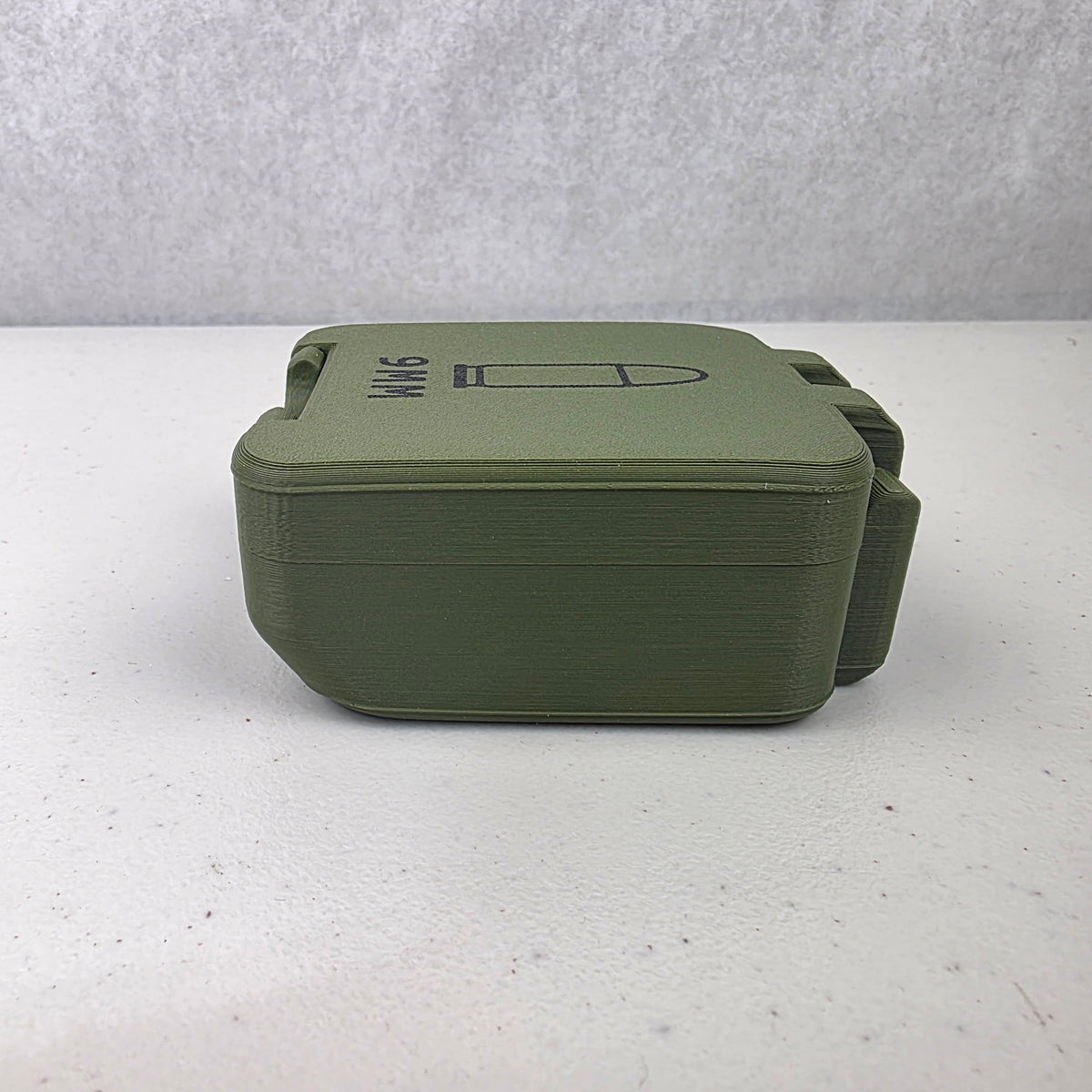 9mm 25 Rounds Ammo Storage Box Case Container Hinged Lid & Latch