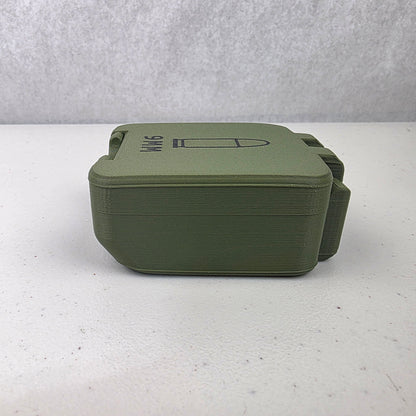 9mm 25 Rounds Ammo Storage Box Case Container Hinged Lid & Latch