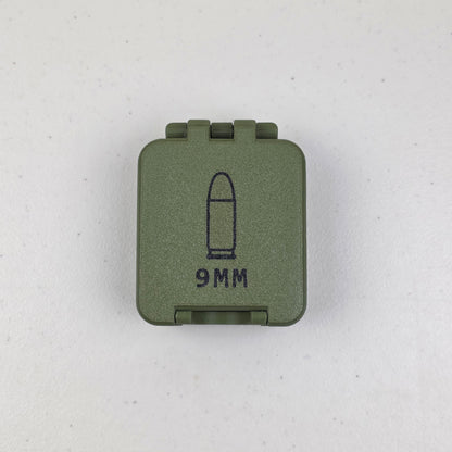 9mm 25 Rounds Ammo Storage Box Case Container Hinged Lid & Latch