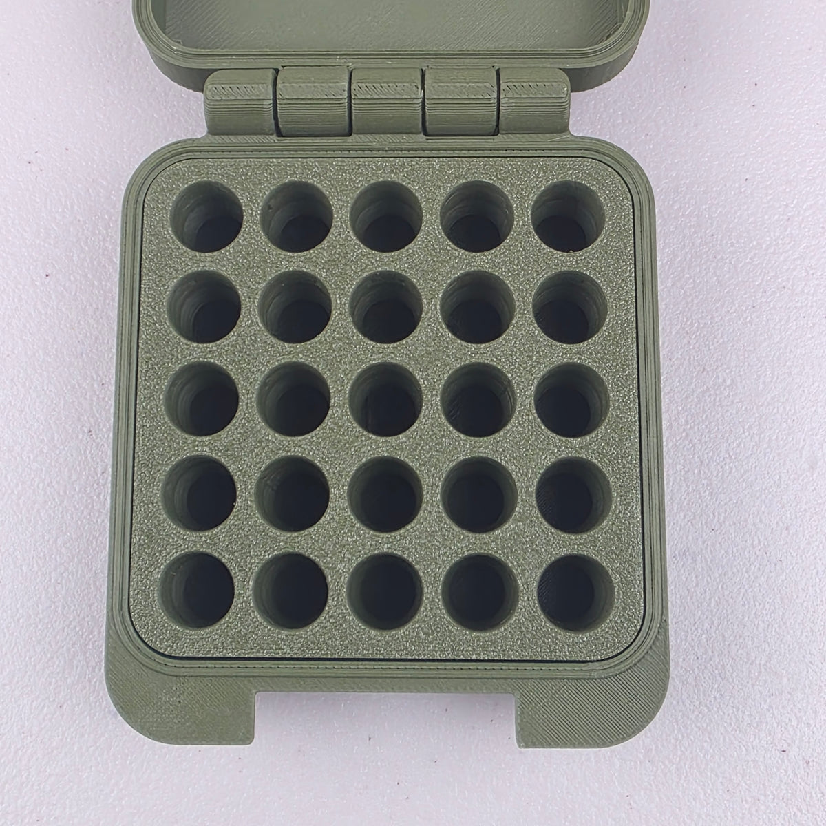 9mm 25 Rounds Ammo Storage Box Case Container Hinged Lid & Latch