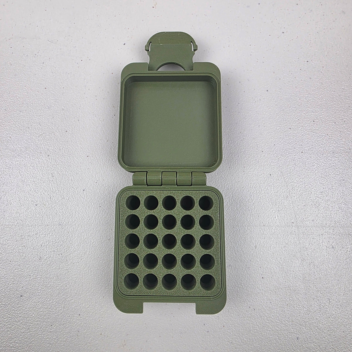 9mm 25 Rounds Ammo Storage Box Case Container Hinged Lid & Latch
