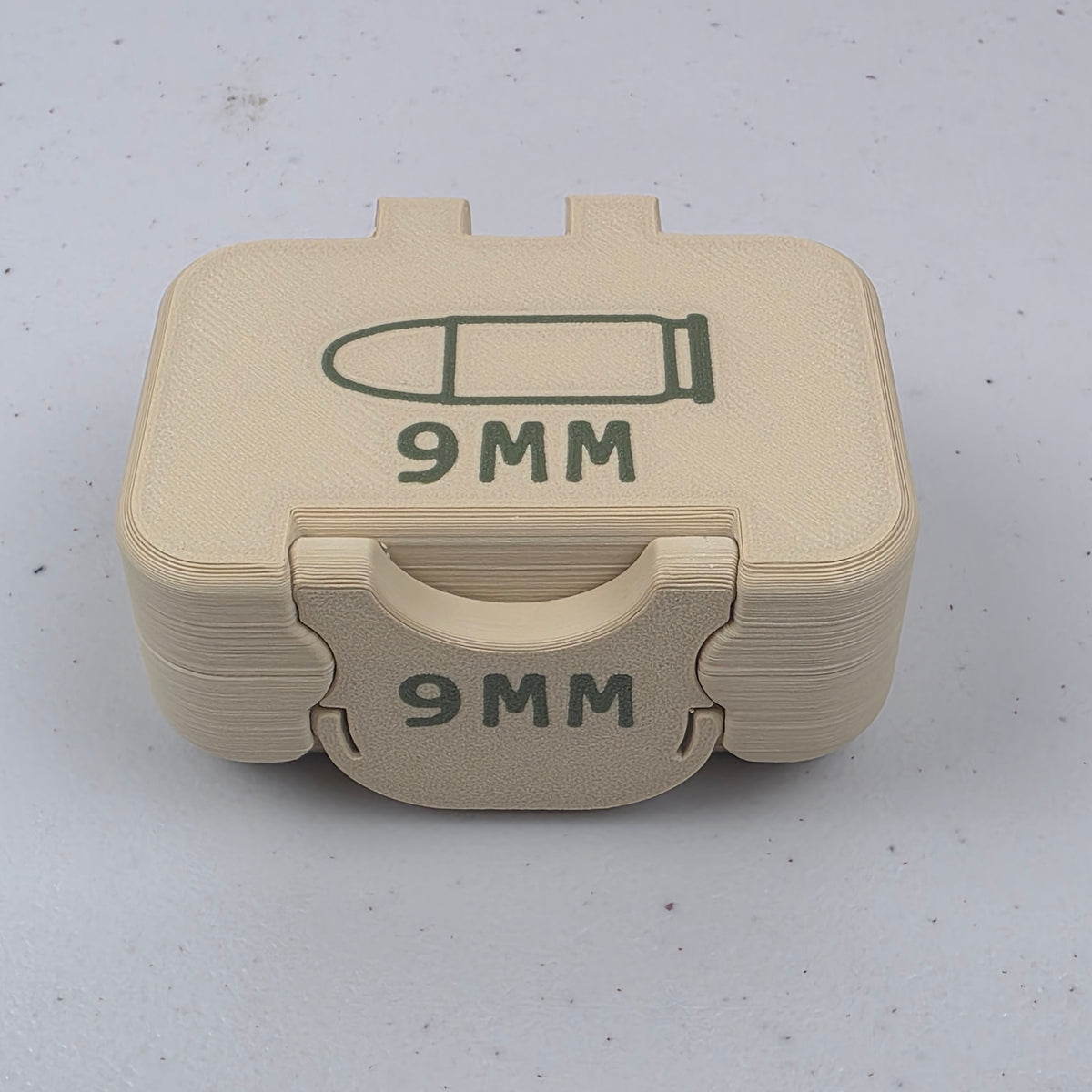 9mm 10 Rounds Ammo Storage Box Case Container Hinged Lid & Latch