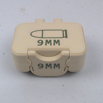 9mm 10 Rounds Ammo Storage Box Case Container Hinged Lid & Latch