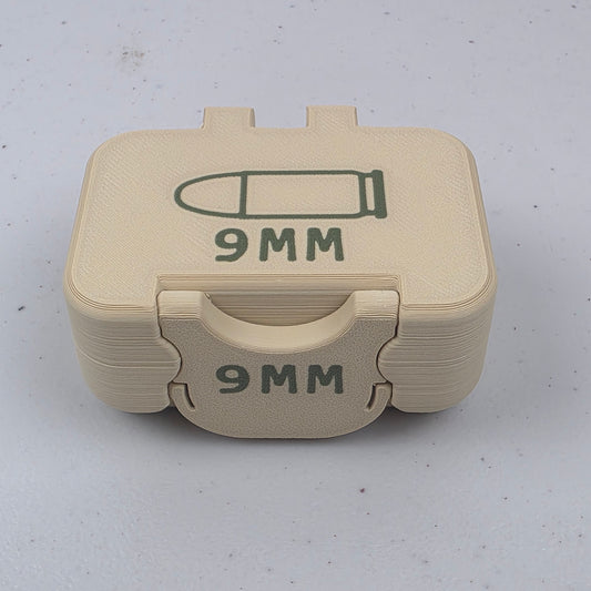 9mm 10 Rounds Ammo Storage Box Case Container Hinged Lid & Latch