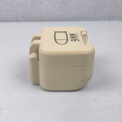 9mm 10 Rounds Ammo Storage Box Case Container Hinged Lid & Latch