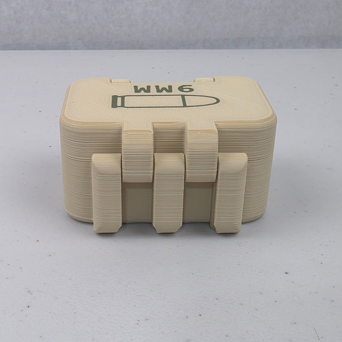 9mm 10 Rounds Ammo Storage Box Case Container Hinged Lid & Latch