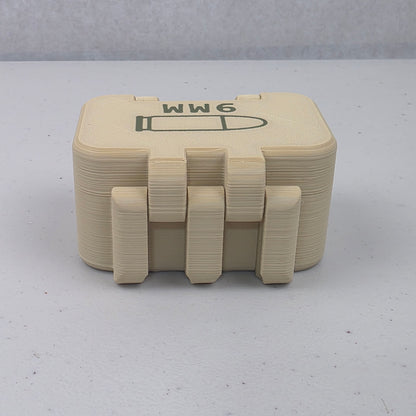 9mm 10 Rounds Ammo Storage Box Case Container Hinged Lid & Latch