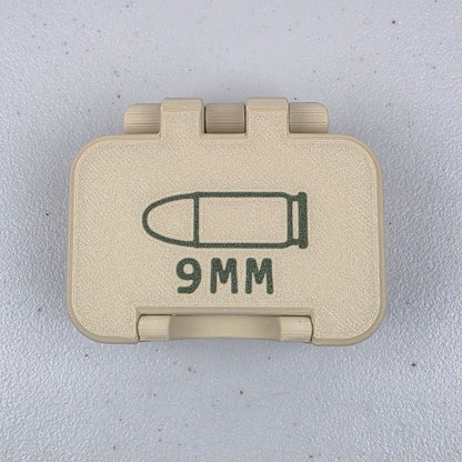 9mm 10 Rounds Ammo Storage Box Case Container Hinged Lid & Latch