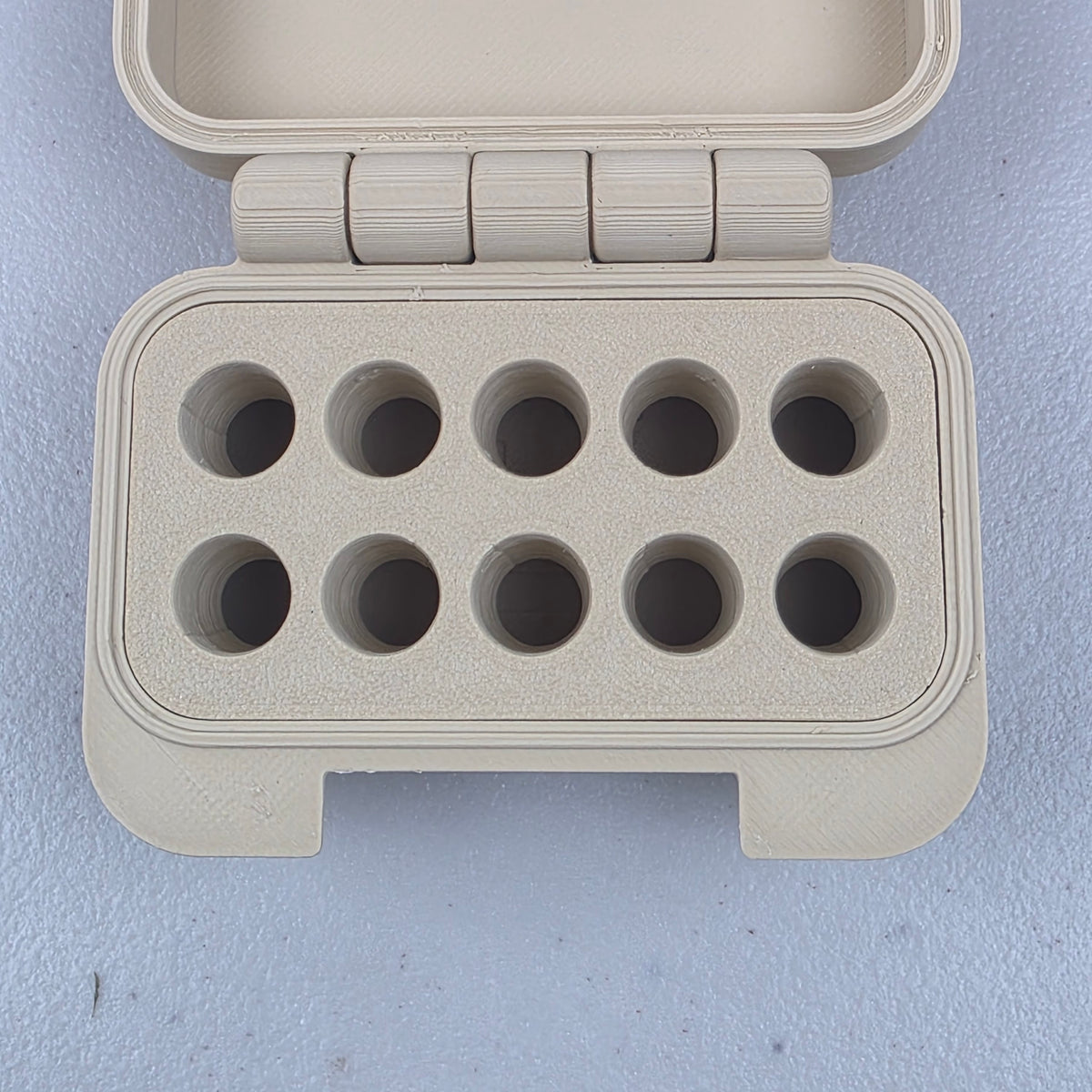 9mm 10 Rounds Ammo Storage Box Case Container Hinged Lid & Latch