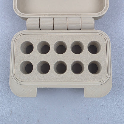 9mm 10 Rounds Ammo Storage Box Case Container Hinged Lid & Latch