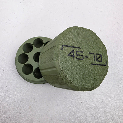 45-70 Caliber 9 Rounds Ammo Storage Box Case Container Hinged Lid & Latch