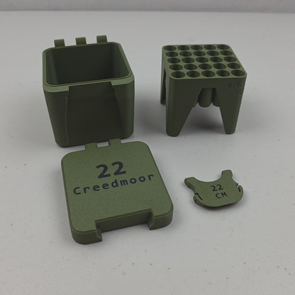 22 Creedmoor 25 Rounds Ammo Box Storage Case Container