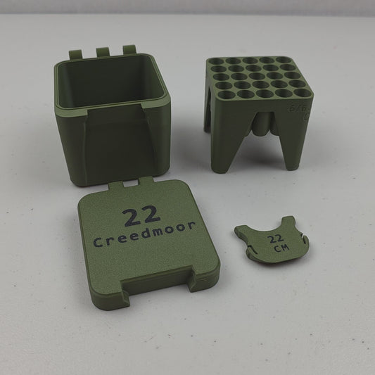 22 Creedmoor 25 Rounds Ammo Box Storage Case Container